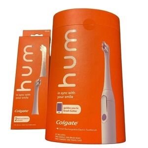 Hum Rechargeable Electric Toothbrush Starter Kit Green & 1 Set Replace Heads